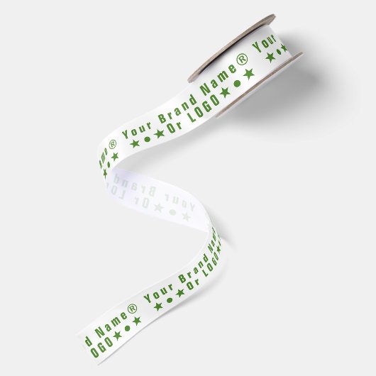 Firmenlogo oder grüner Text Firmenmarke minimal Satinband (Rückseite)