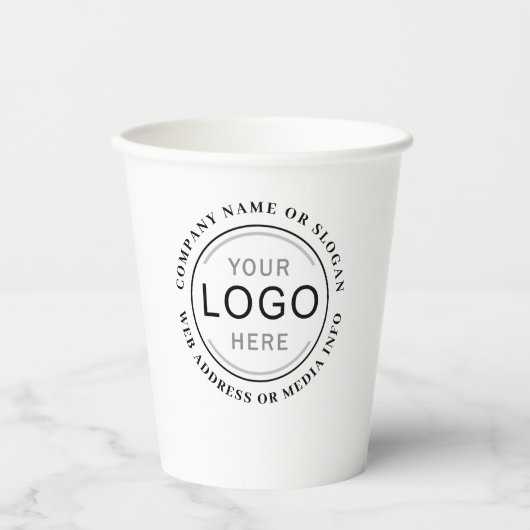 Firmenlogo oder Markenbezeichnung Moderne Beruflic Pappbecher (Vorderseite)