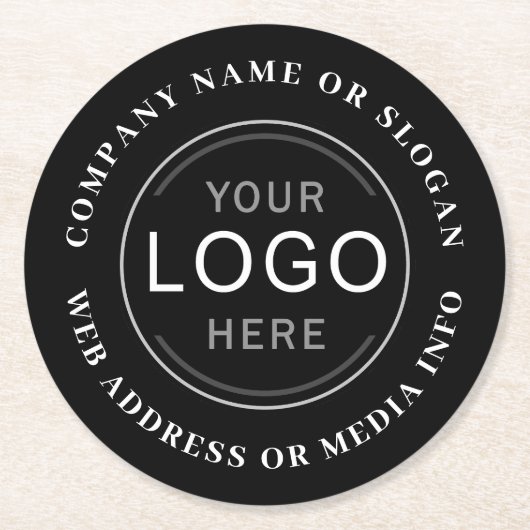 Firmenlogo oder Markenbezeichnung Moderne Beruflic Runder Pappuntersetzer (Vorderseite)