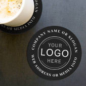 Firmenlogo oder Markenbezeichnung Moderne Beruflic Runder Pappuntersetzer