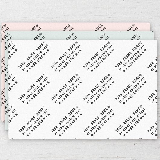 Firmenlogo oder schwarzer Text Firmenname in Farbe Seidenpapier