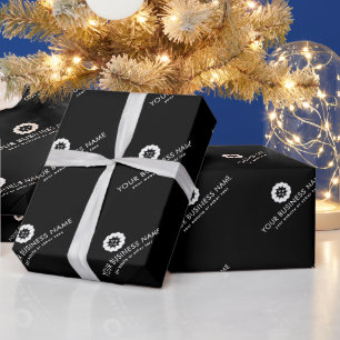 Firmenlogo oder Symbol + Firmenmarke schwarz Geschenkpapier