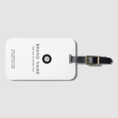 Firmenlogo oder Symbol + Firmenmarke weiß Gepäckanhänger (Vorderseite (Horizontal))