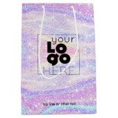 Firmenlogo Ombre Iridescent Glitzer Paper Small/ Mittlere Geschenktüte (Vorderseite)