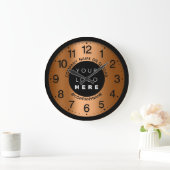 Firmenlogo Orange Coral Name Slogan Große Wanduhr (Zuhause)