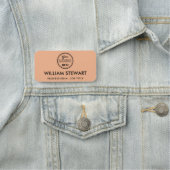 Firmenlogo Orange Mitarbeiter Name Namensschild (Beispiel)