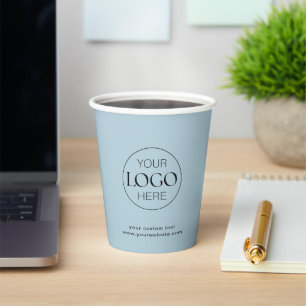 Firmenlogo "Pale Aqua" Pappbecher