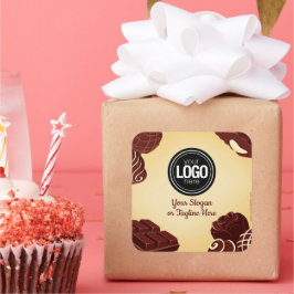 Firmenlogo personalisieren | Chocolate Company Quadratischer Aufkleber