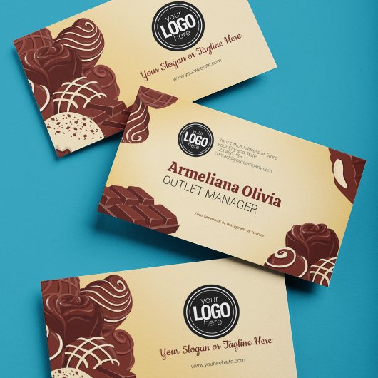 Firmenlogo personalisieren | Chocolate Company Visitenkarte