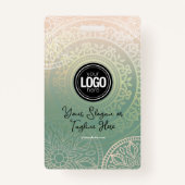 Firmenlogo personalisieren | Elegant Green Yoga Ausweis (Rückseite)