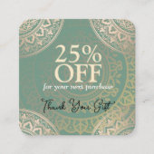 Firmenlogo personalisieren | Elegant Green Yoga Rabattkarte (Vorderseite)