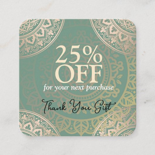 Firmenlogo personalisieren | Elegant Green Yoga Rabattkarte (Vorderseite)