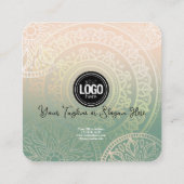 Firmenlogo personalisieren | Elegant Green Yoga Rabattkarte (Rückseite)