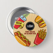Firmenlogo personalisieren | Hamburger Hotdog Them Button (Vorne & Hinten)