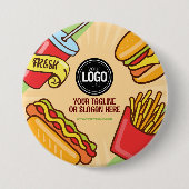Firmenlogo personalisieren | Hamburger Hotdog Them Button (Vorderseite)