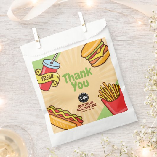 Firmenlogo personalisieren | Hamburger Hotdog Them Geschenktütchen (Ausgeschnitten)