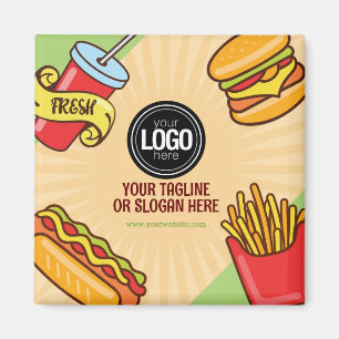 Firmenlogo personalisieren   Hamburger Hotdog Them Magnet