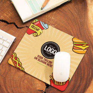 Firmenlogo personalisieren Hamburger Hotdog Them Mousepad