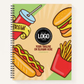 Firmenlogo personalisieren | Hamburger Hotdog Them Notizblock (Vorderseite)