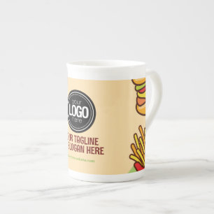 Firmenlogo personalisieren Hamburger Hotdog Them Porzellantasse