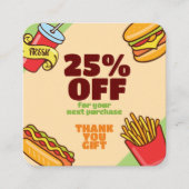 Firmenlogo personalisieren | Hamburger Hotdog Them Rabattkarte (Vorderseite)