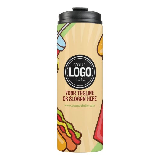 Firmenlogo personalisieren | Hamburger Hotdog Them Thermosbecher (Vorderseite)