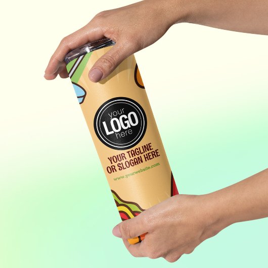 Firmenlogo personalisieren | Hamburger Hotdog Them Thermosbecher