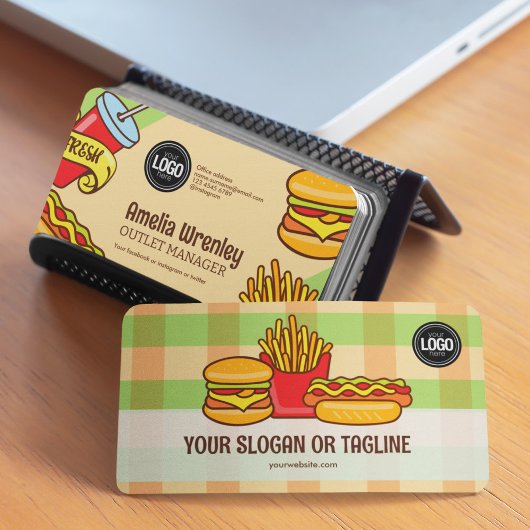 Firmenlogo personalisieren | Hamburger Hotdog Them Visitenkarte