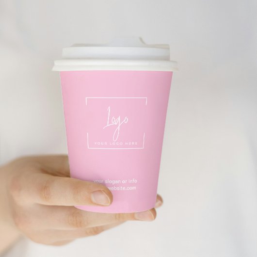 Firmenlogo Pink Minimal Business Corporate Pappbecher