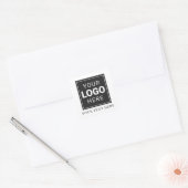 Firmenlogo plus Text Quadratischer Aufkleber (Umschlag)