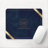 Firmenlogo Premium Navy Leather 2025 Custom Mousepad (Mit Mouse)