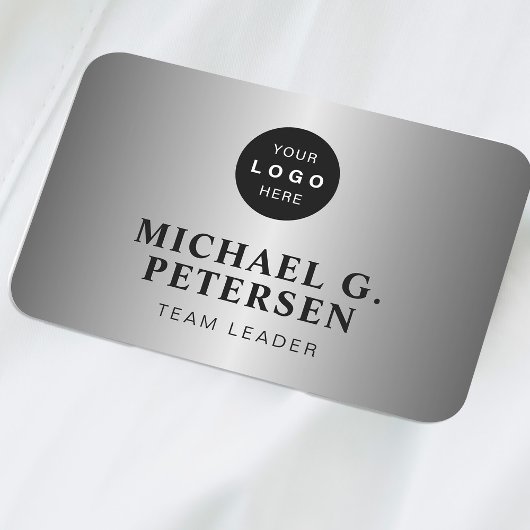 Firmenlogo professioneller Mitarbeiter Faux-Silber Namensschild