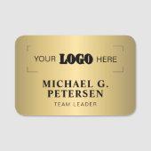 Firmenlogo professioneller Mitarbeiter Fauxgold Namensschild (Vorderseite)