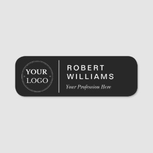 Firmenlogo Professioneller Mitarbeiter Schwarz Namensschild