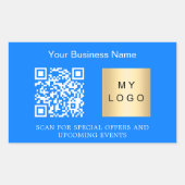 Firmenlogo qcode hellblau rechteckiger aufkleber (Vorderseite)