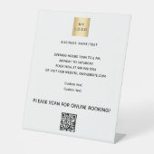 Firmenlogo qcode Online-Buchung Markenfarbe Sockelschild (Vorderseite)