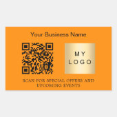 Firmenlogo QN-Code orange Rechteckiger Aufkleber (Vorderseite)