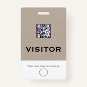 Firmenlogo QR-Code Abzeichen für Besucher Ausweis (Vorderseite)
