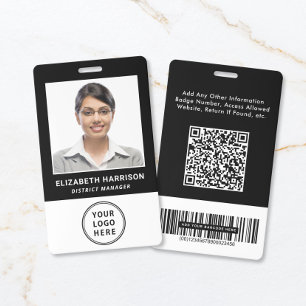 Firmenlogo QR-Code Barcode Mitarbeiter Fotoausweis Ausweis
