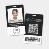 Firmenlogo QR-Code Barcode Mitarbeiter Fotoausweis Ausweis (Vorder- & Rückseite)
