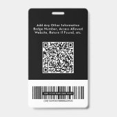 Firmenlogo QR-Code Barcode Mitarbeiter Fotoausweis Ausweis (Rückseite)