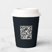 Firmenlogo | QR Code Black Modern Beruflich Pappbecher (Rückseite)