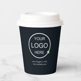 Firmenlogo | QR Code Black Modern Beruflich Pappbecher
