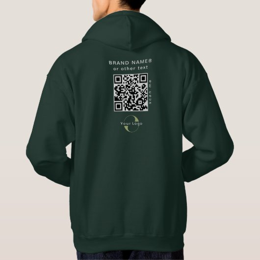 Firmenlogo QR-Code Firmenmarke swag Men Green Hoodie (Rückseite)