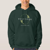 Firmenlogo QR-Code Firmenmarke swag Men Green Hoodie (Vorderseite)