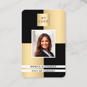 Firmenlogo QR-Code für Black Gold Foto Visitenkarte