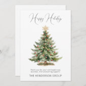 Firmenlogo QR Code Glücklicher Weihnachtsbaum Feiertagskarte (Vorne/Hinten)