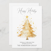 Firmenlogo QR Code Glücklicher Weihnachtsbaum Feiertagskarte (Vorne/Hinten)