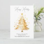 Firmenlogo QR Code Glücklicher Weihnachtsbaum Feiertagskarte (Stehend Vorderseite)