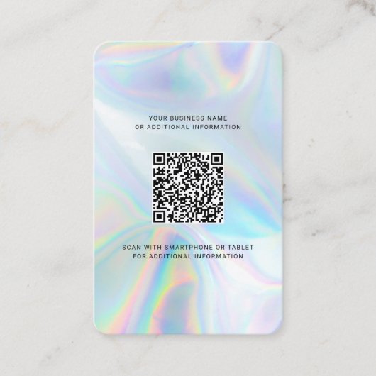 Firmenlogo QR Code Holographic Modern Visitenkarte (Vorderseite)